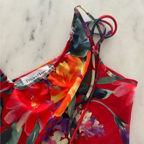 Privacy Please- Revolve Elsie Multicolored Floral Satin Tank Top - Picture 4 of 4